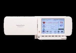 レーダを使用し、心拍や呼吸、体動などの生体情報を非接触にて検出する小型携帯型のセンサー。