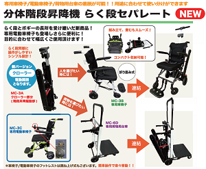 新モデル　可搬型階段昇降機らく段セパレート