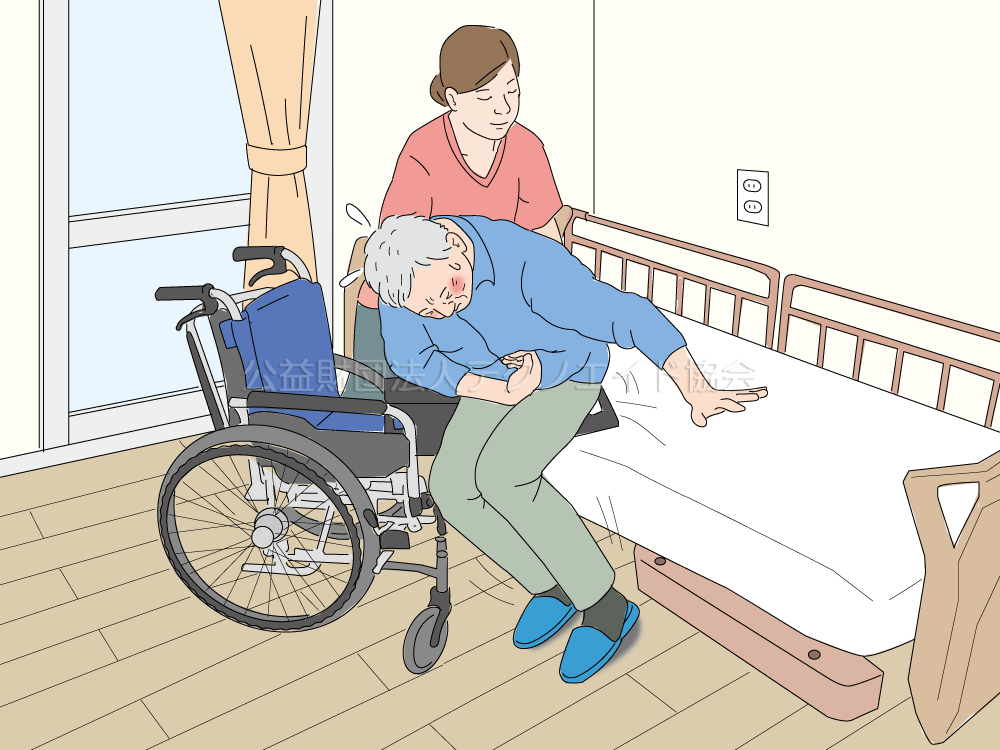 Case:430 足の位置を確認せずに移乗介助したところ、膝を無理にひねってしまった